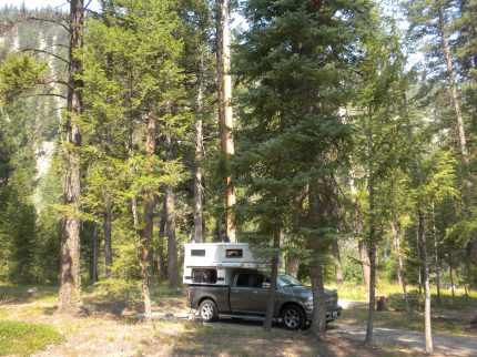 Our campsite in the BItterroot National Forest