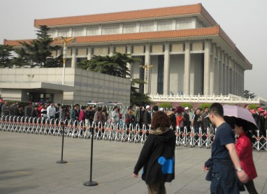 Chinese tourists stand in line for hours for a brief glimpse of Mao's body.