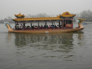 A dragon boat, like the one in which we crossed the lake at the summer palace