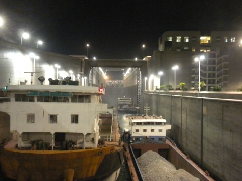 Inside the first of five locks at the Three Gorges Dam
