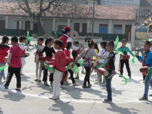 School children performing
