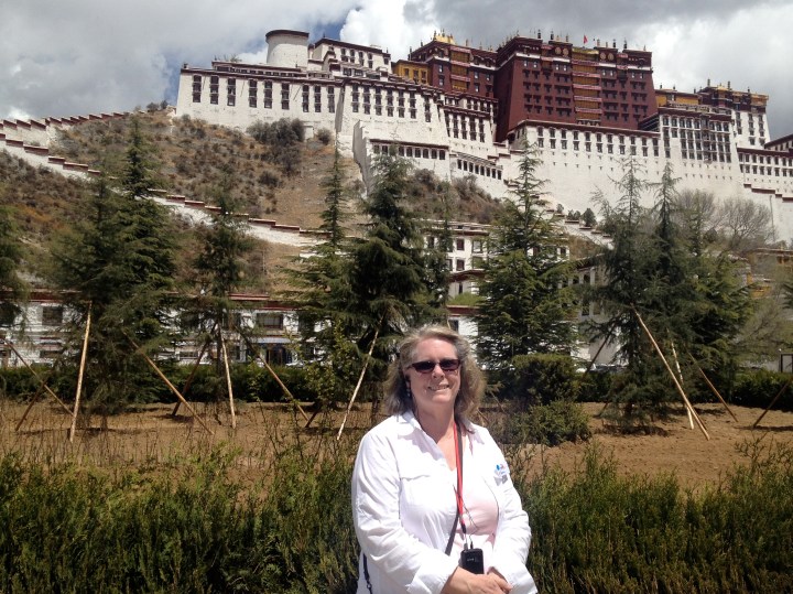 Robin in front of the Potala Palace, former home of Dalai Lama