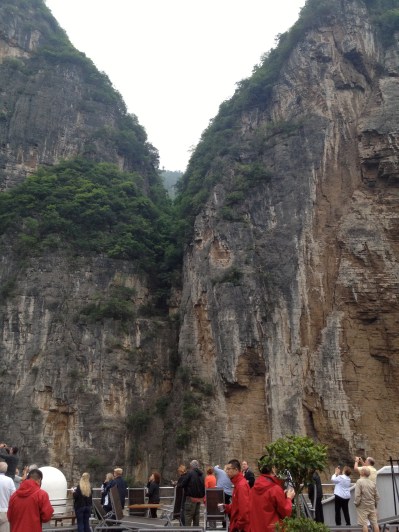 Viewing Qutang Gorge from the top of the ship
