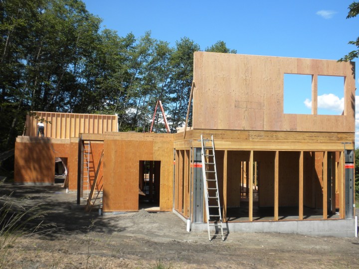 Second floor walls going up