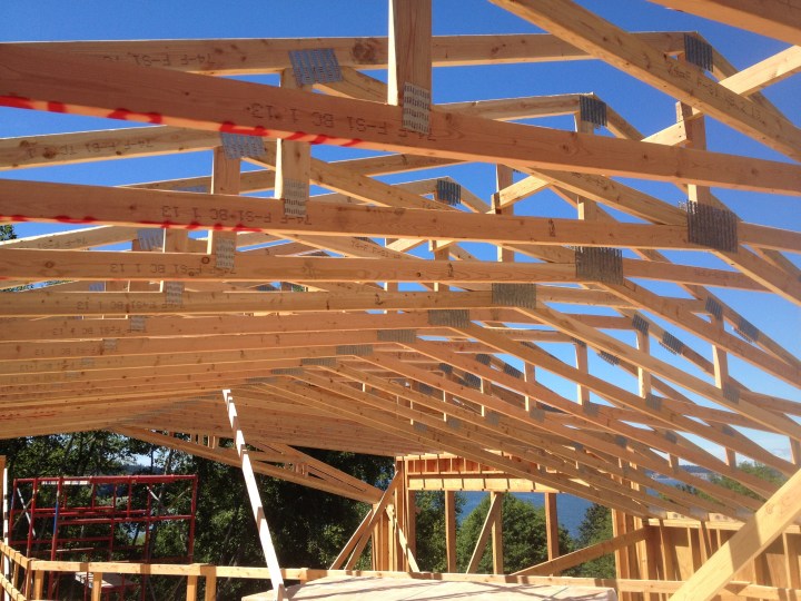 The roof trusses, up close
