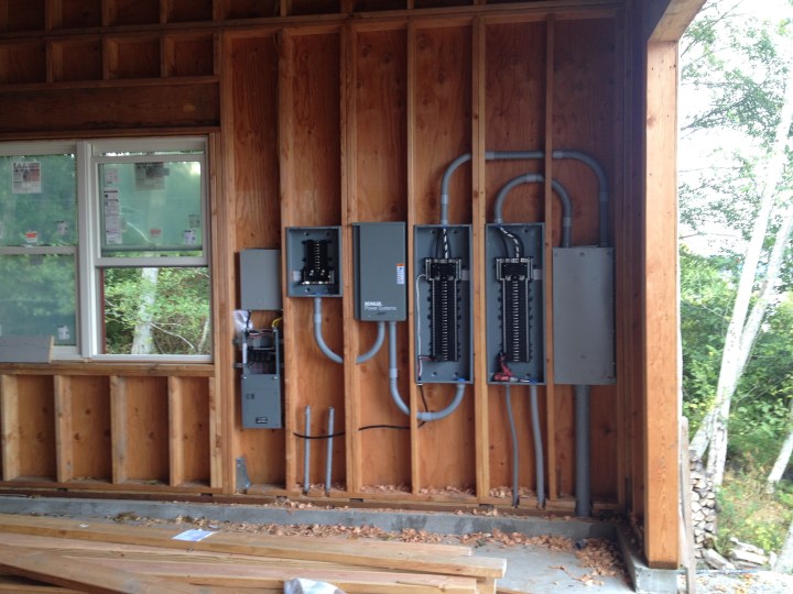 Electrical panels in the garage