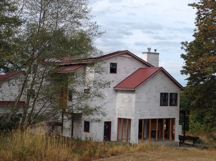 Solar panels on the roof. You may have to look closely.