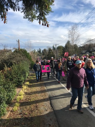 The march stretched for blocks.