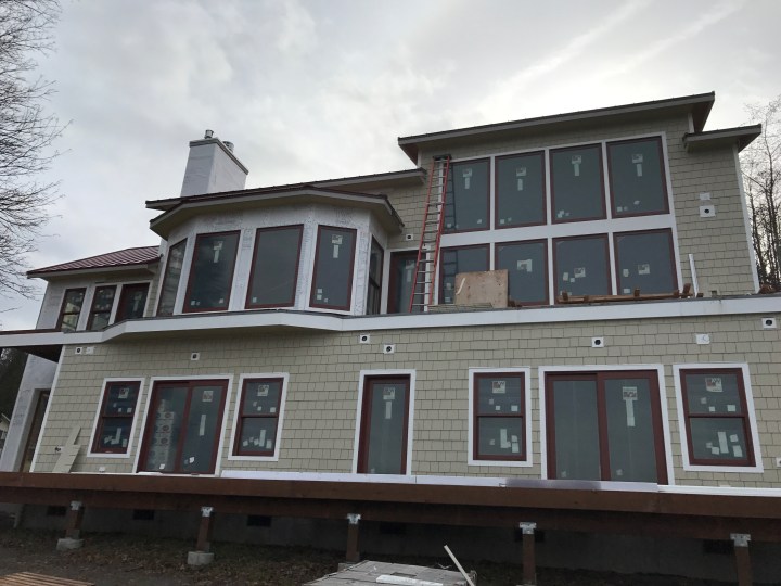 Shingles on the front of the house