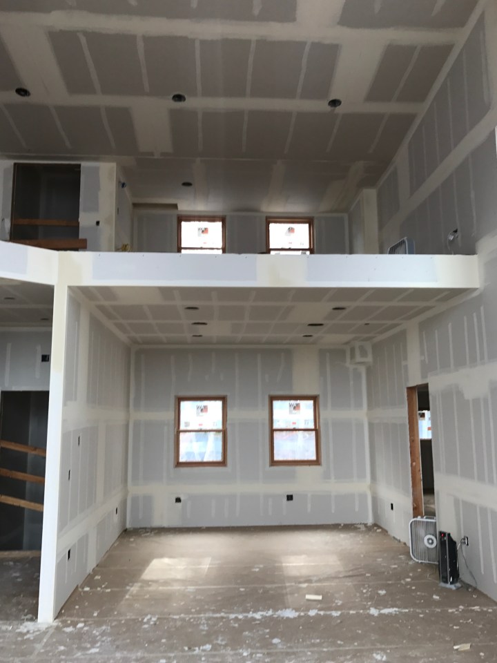 Robin's sewing room with the loft above