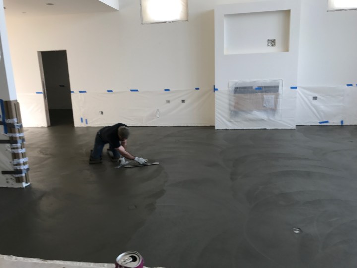 Finishing the living-room floor