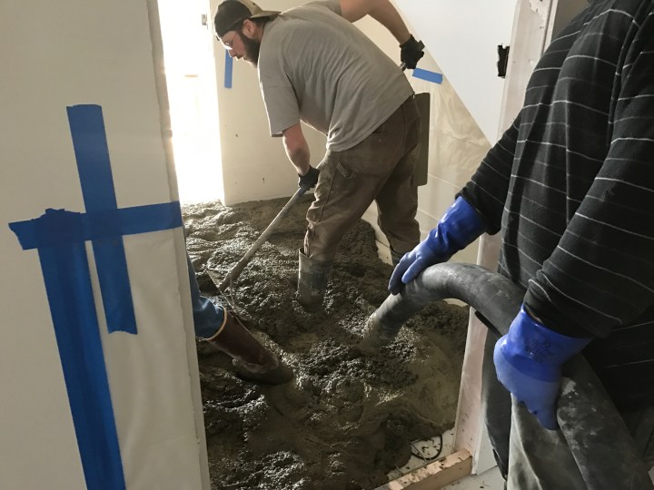 Pouring the concrete floor