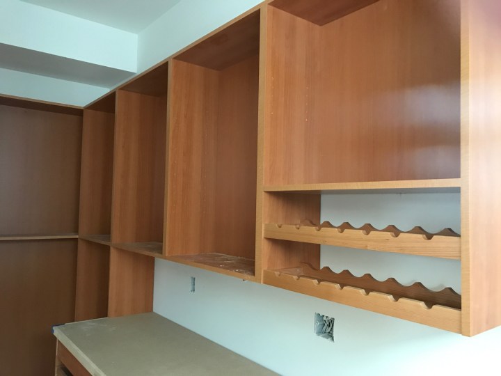 Shelves and wine rack in the pantry