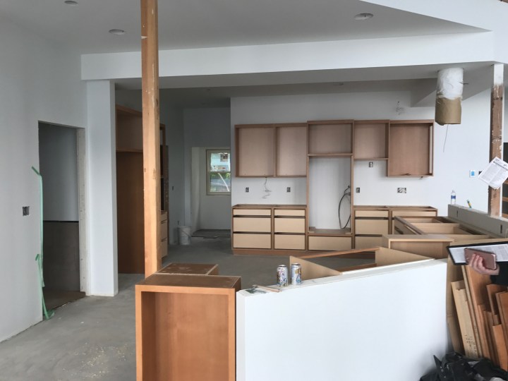 Kitchen cabinets, viewed from the dining room