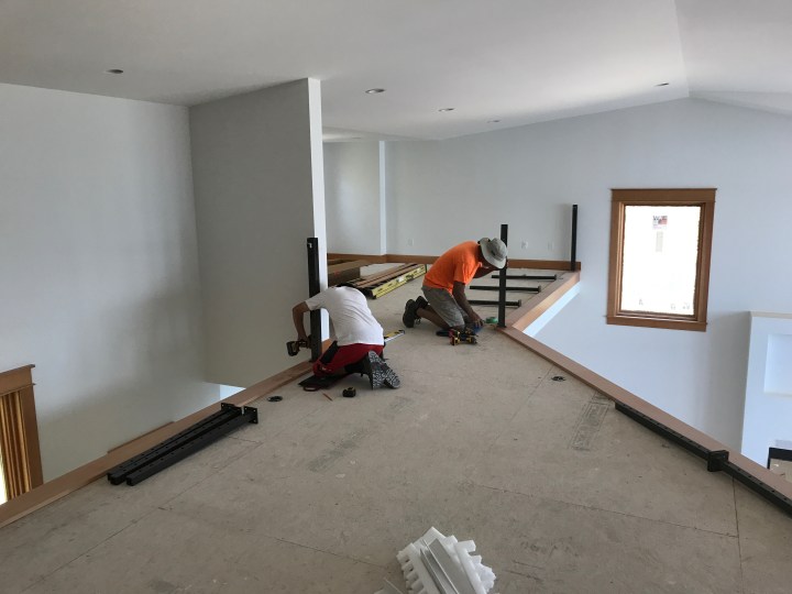 Installing the railings in the loft