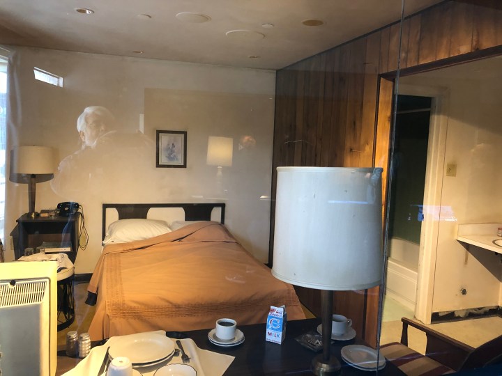 The motel room where Martin Luther King stayed the night he was shot, furnished as it was then